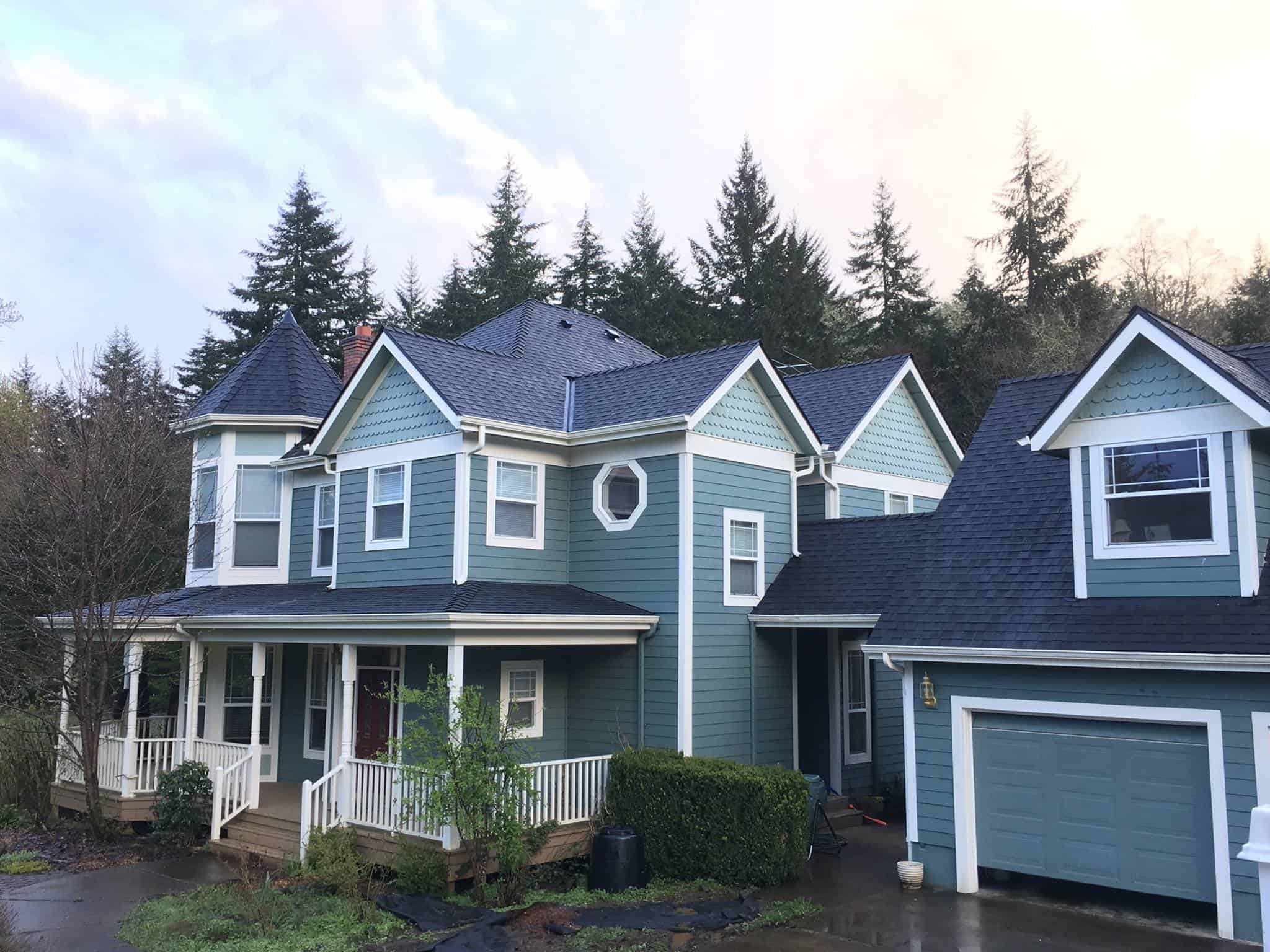 Valley Roofing did this Unique home with many Peaks Salem, Oregon